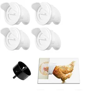 DIY Chicken Feed Automatic Feeder, Zero Waste Design, Four Hole Poultry Feeder, Gravity Auto Feeder with Anti-Collision Mouse Guard, Waterproof, Tools, Supplies