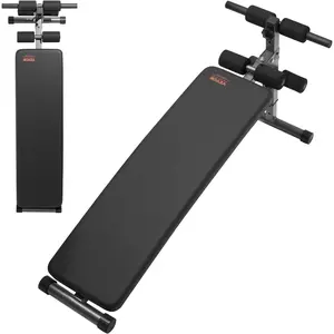 VEVOR Sit Up Bench, Decline Ab Bench with Reverse Crunch Handle, Adjustable Height Setting, Heavy Duty Steel, 500/600/1000 Lbs Capacity for Home Gym Workouts, Strength Training, Full Body Muscles
