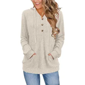 2025 Women's Long-Sleeve Pullover Hoodies: Cozy Casual Sweaters & Sweatshirts for Fall-Winter Layers