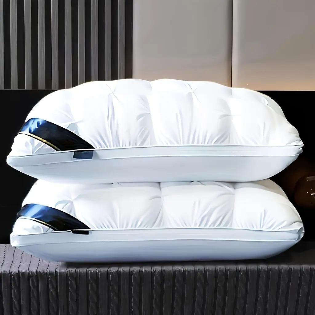 Standard Hotel Collection Pillows for Sleeping - Polyester Fill, Machine Washable, Anti-Allergic, Non-Collapse Neck Support, Soft Bedding for Stomach Sleepers, Cozy Bed Setup Essential for Good Posture