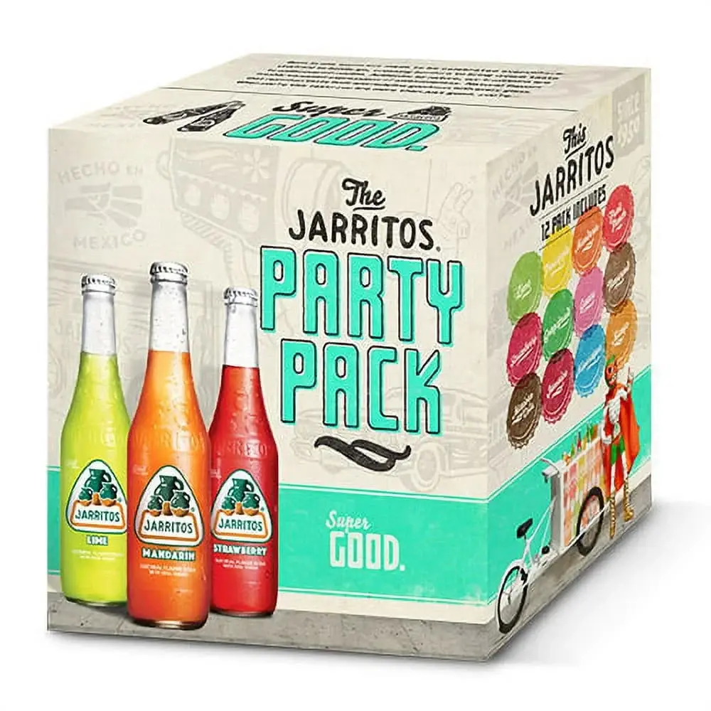 Jarritos Variety Pack Soda, 12.5 fl oz (370 ml) Glass Bottle, 12 Pack