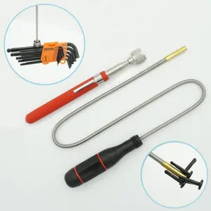Magnetic Pickup Tool Set - Flexible & Telescoping 2PCS for Car & Home Hardware - Strong 10LB Magnet for Hard-to-Reach Keys Bolts Nuts Screws - Compact Portable Design