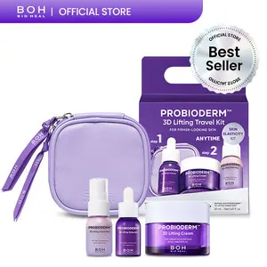 BIOHEAL BOH Probioderm 3D Lifting Travel Size Skin Care Kit | Korean Skincare Set for Firming & Hydration, with Ampoule, Face Moisturizer & Serum Spray | Mini Travel Essentials & Gift Set for Women Smooth Restore