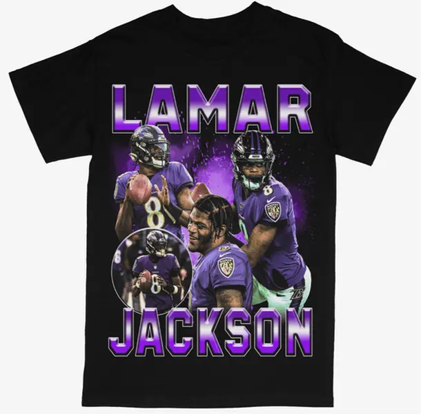 Lamr Jacks0n T-shirt For Men Women, For Fans Unisex Casual Streetswear Top Baltimore Ravens Football