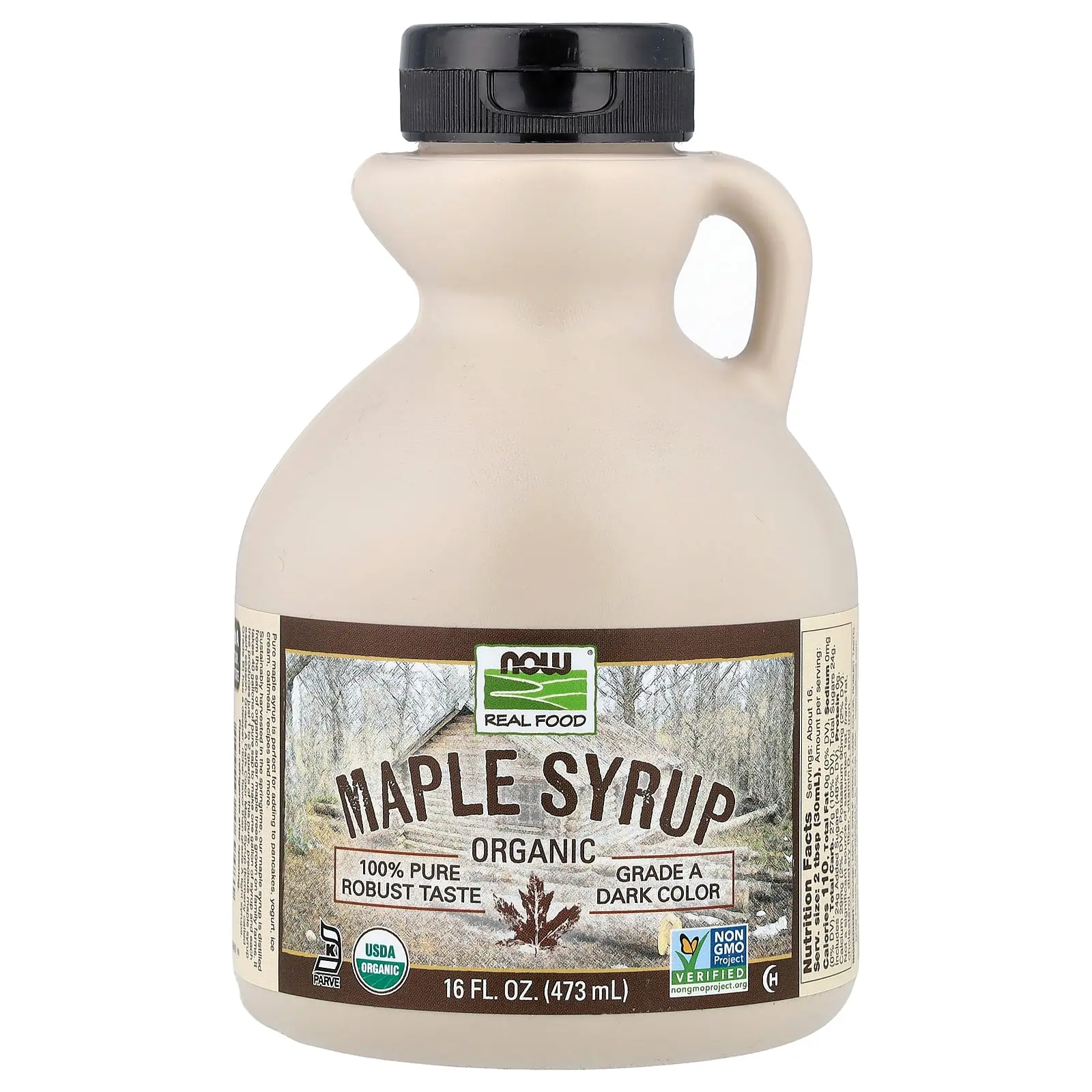 NOW Foods Real Food, Organic Maple Syrup, Grade A, Dark Color, 16 fl oz (473 ml)