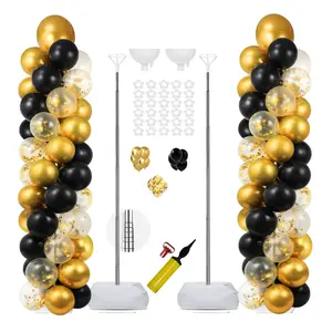 Balloon Column Stand Kit 6.5ft Set of 2 Adjustable Metal Poles with Pump & Accessories for Parties Weddings Baby Showers Birthdays Graduations
