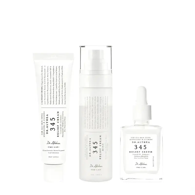 [Dr.Althea Official] 345 Relief Trio Set - Soothing Cream for Deep Hydration and Moisture Balance, Dual-Layer Cream Mist to Lock In Moisture, Relief Serum to Strengthen the Skin Barrier for a Healthy Glow