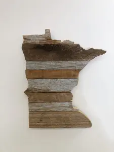 Reclaimed Barn Wood Minnesota Cutout