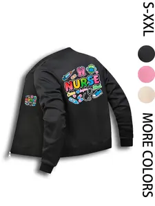 Medical Jacket, Women's Long-Sleeve Zip-Up Fitted Outer Jacket, Fashion Casual Outerwear, Casual Daily Wear Top, Comfortable & Stylish Design, Suitable for Layering & Daily Use, Comfortable & Durable Design, Ideal Gift