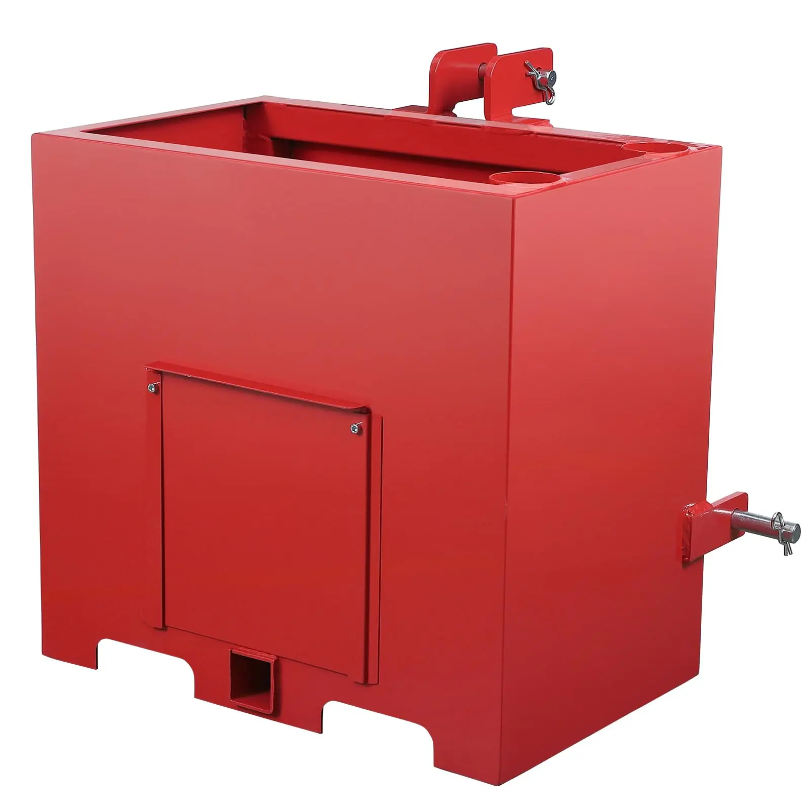[Football Fan SeasonDeal] 3-Point Category 1 Tractor Ballast Box – 800 lbs Capacity, 5 cu.ft Volume, Heavy Duty Steel, 2" Hitch Receiver, Sub-Compact & Kubota Compatible, Farm Equipment Attachment Tool Storage Kit