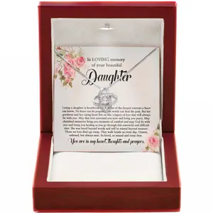 Memorial Jewelry for Loss of Daughter Forever Loved Sympathy Necklace Healing Angel Wing Pendant Grieving Keepsake