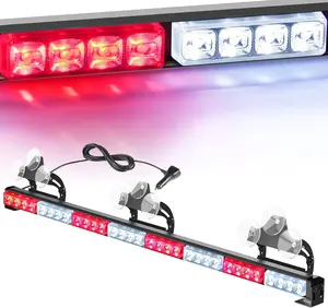 Nilight Traffic Light Bar 35Inch 32LED 21 Flash Patterns Directional Safety Lights with Cigar Lighter on Trucks Cars Construction Vehicles