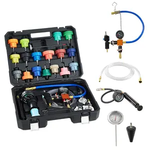 VEVOR Coolant Pressure Tester Kit, Summervibes,Summervibes, 47Pcs Radiator Vacuum Refill Kit with 3 Metal Adapters, Universal Fit, Automotive Cooling System Pressure Tester Tool, with Pressures Pump & Aluminum-Plastic Filler
