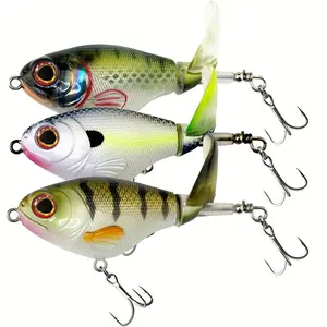 Artificial Fishing Lure with Floating Rotating Tail (3pcs), Simulation Fishing Lure with Hook, Floating Rotating Tail for Bass Trout, Topwater Fishing Lure, Fishing Accessories, Fishing Supplies, Artificial Lures