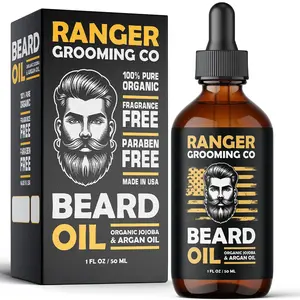 Rose Beard Oil for Men and Beard Softener 100% Pure Natural for Bearded Men, Mustaches, and Moisturized Skin 1 oz by Ranger Grooming Co