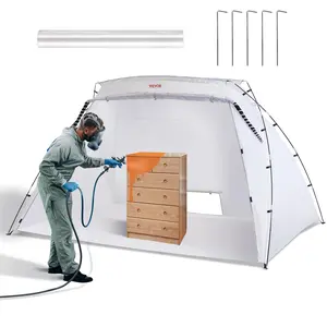 【Summervibes】VEVOR Portable Paint Booth, Larger Spray Paint Tent with Built-in Floor & Mesh Screen, Painting Tent Station for Furniture DIY Hobby Tool, 10x7x6ft Spray Paint Shelter