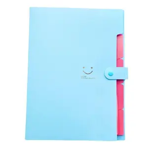 1pc Blue A4 File Folder Multi Layer Storage Bag Student Test Paper Desktop Organizing Tool School Stationery Office Folder Stationery Organizer