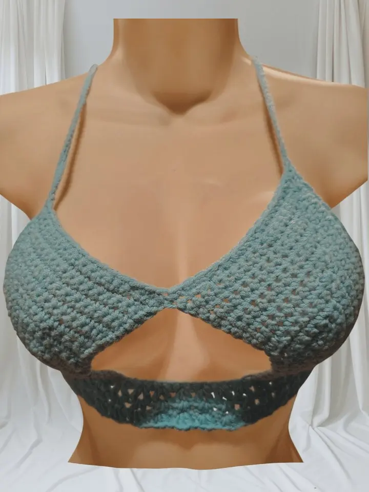 Crocheted peekaboo top