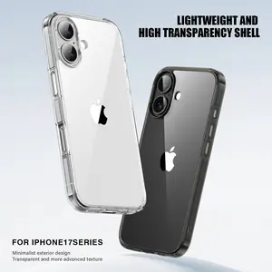 Transparent Thickened Design Full Body Anti-Drop Shockproof Protective Phone Case for iPhone 17, Simple Stylish Full Coverage Cover for Men and Women, Mobile Phone Accessories