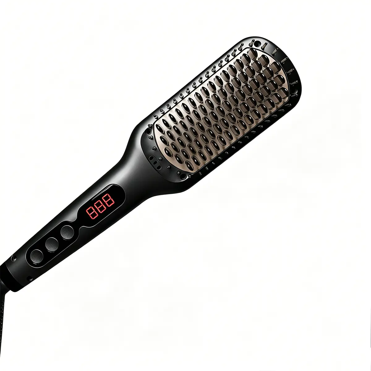 Pro Ceramic Ionic Hair Straightener Brush for Home Salon | MCH Fast 20s Heating Tech with Auto-Off Safety | Anti-Scald with Universal Dual Voltage | Rotatable Power Cord (Black)
