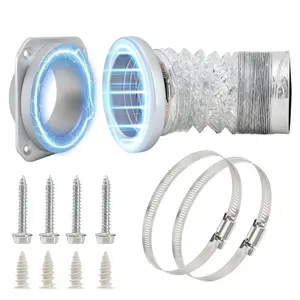 Magnetic Dryer Vent Connector Kit, DV180 Airtight Dryer Vent Hose for Quick Connection and Disconnection, Strong Magnet Self-Alignment, Airtight Seal for Secure & Efficient Dryer Airflow Universal 2.6ft 4\" Duct