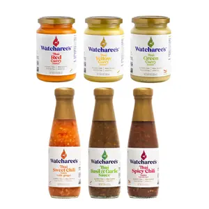 Watcharee's Signature Thai Sampler Flavor Sauce - (6 Pack) | Variety Pack of Flavorful Sauces Include Sweet Chilli, Tangy, Sour, Bold & Spicy Flavors For Cooking and Dipping - Vegan Food Condiments