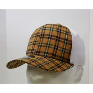 212 MAIN Casual Trendy Snapback Trucker Hat, 6017-227 6-Panel Mid-Profile Structured Plaid Design, 227-White Color, 1 Size Fits Most, Casual Trendy Hat, Snapback Trucker Hats, Unisex