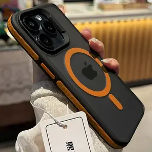 New Bicolor Matte Frosted Magnetic Phone Case For iPhone 17 16 15 14 Plus 13 Pro Max Translucent Shockproof Bumper Hard Cover