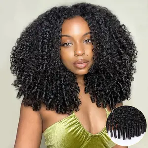 OQ HAIR Burmese Curly Half Wig Full 280% Density 3 In 1 Wear Go Glueless Half Wig Human Hair V Part Wig with Drawstring Spiral End Beginners Friendly #DealsForYouDays