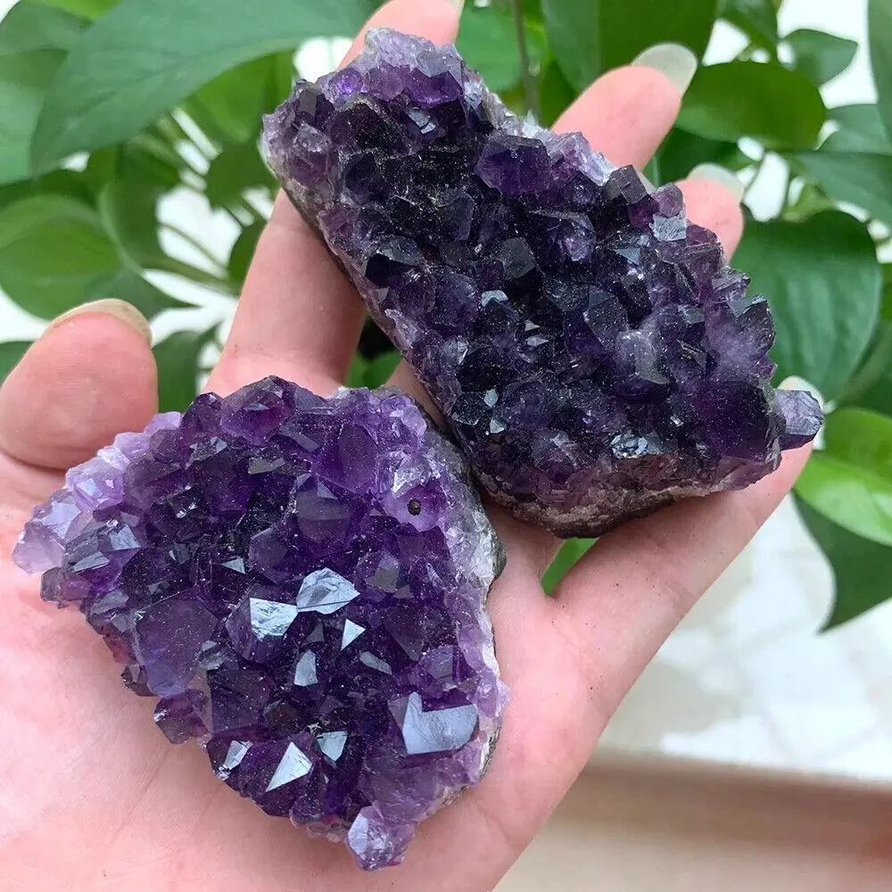 Natural Raw Clustered Uruguayan Amethyst Geode Cluster (80-100g) - Authentic Raw Crystals Jewelry, Handmade Purple Healing Crystal for Meditation, Reiki Decor, Serenity & Guidance, Gift Idea