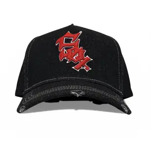 DENIM REMASTERED SOX DISTRESSED BRIM CUSTOM SILK SATIN LINING HAT SNAPBACK