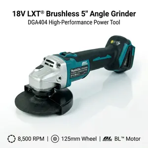 Makita 404 125mm Compact Angle Grinder Brushless 18V Battery For Home Repair Metal Wood Grinding