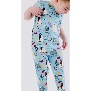 Science Labs Two Piece Dogs Print Bamboo Viscose Pajamas Set