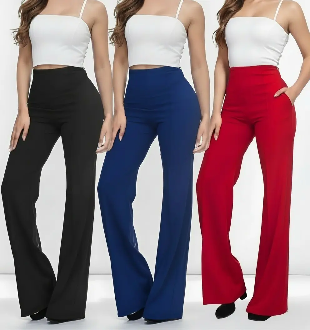 Women's High-Waisted Flare Dress Pants - Elegant work pants, suitable for both office and casual wear, flared business casual pants