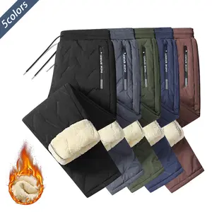 3 Pack Fleece Lined Warm Pants, Non-Stretch Solid Color, Straight Leg, Suitable for Hiking, Skiing, Riding, Fishing, and Other Outdoor Activities & Holiday Celebrations - 100% Polyester Lining, Thick Heavyweight Casual Slant Pocket Casual Loose Elastic