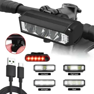 Bike Light Set for Night Riding,Bright LED Bicycle Light,USB Rechargeable Bicycle Headlight Set for Lightweight Folding EBike