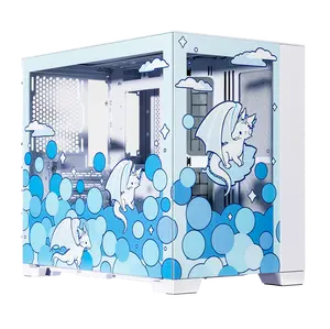 Velztorm Blue Frosty Dragon Custom Art PC Case SFX O11 Dynamic Mini