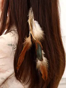 Boho Style Feather Design Hair Clip, 6 Counts Hair Clip Set Vintage Style Long Hair Accessories for Women & Girls, Trendy All-match & Exquisite Hair Clip for Daily & Party Decor Feather Hair Clip Bohemian