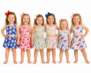 SummerVibes Athletic Girls' Baseball Dress - Girlie Casual Dresses, Kids' Sports Apparel for Playdate Games