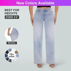 M 82843 Stretch Flared Jeans Slim Fit Wide Leg Jeans Amazon European and American Cross-Border