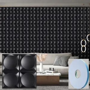 FLOLEOPA PVC Plastic 3D Wall Panels, Waterproof and Fire-Resistant, 11.8x11.8 inches, Approx. 1mm Thickness. Ideal for Living Rooms, Bedrooms, Hotels, Offices, Game Rooms, and TV Feature Walls. Modern Home Decor Vinyl. Includes Installation Accessories.