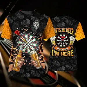 Men'S Beer T Shirt Darts 3D Print T-Shirt Men Women Fashion T-Shirts Kids Hip Hop Tees Tops Boy Tees Male Camisetas Summer Tops