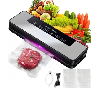 Vacuum Sealer, 60KPa Powerful Compact Food Vacuum Sealer With Bag Storage, Wet And Dry Mode For Food Preservation, Kitchen Storage Solutions