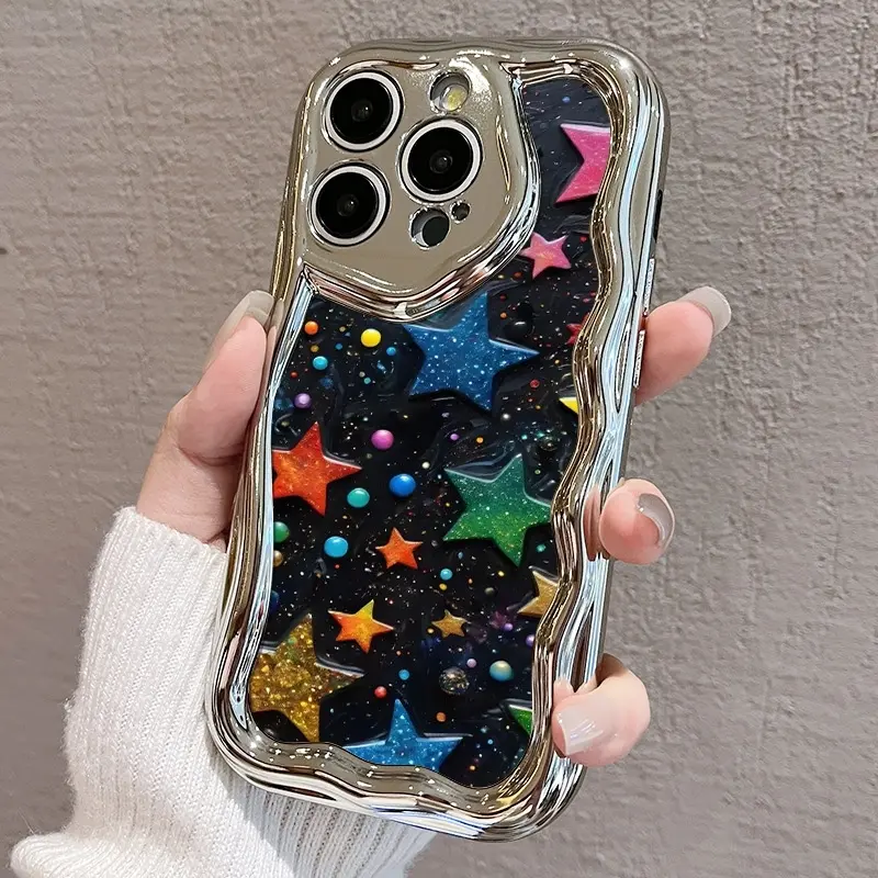 Cute and fashionable thickened shockproof phone case with electroplated creamy soft protection, suitable for iPhone 16, 15, 14, 13, 12, 11 Pro and Promax.