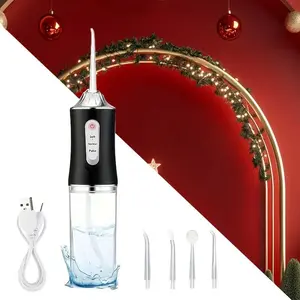 Electric Oral Irrigator | Water Flosser | Cordless for Teeth 3 Modes 4 Jet Tips Cleaning and Flossing Water Dental Portable Floss Irrigator Oral Water Flossed Rechargeable Tonsil Stone Travel Adults Gift Nozzle Traditional
