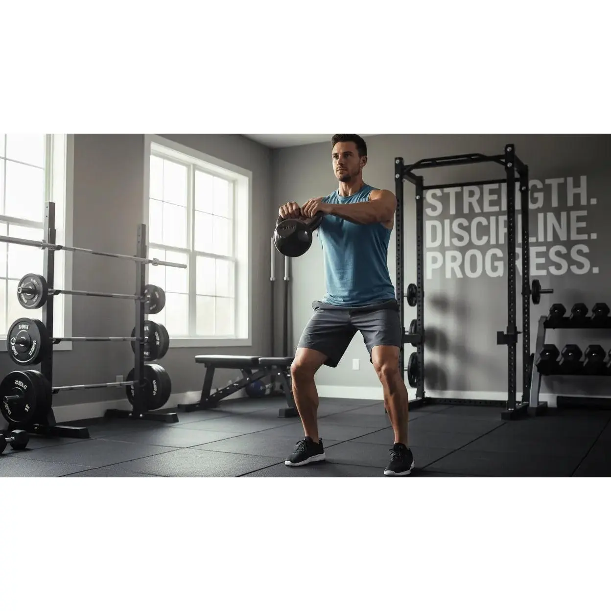Solid Cast Iron Kettlebell with Wide Easy-to-Hold Handle - Durable Coated Athletic Fitness Equipment, Gym Training & Exercise Fitness Equipment for Home Gym Strength Training, Compact Multiple-Weight Accessory to Boost Cardio