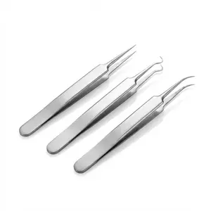 Precision Tweezers Set, Stainless Steel, Straight and Bent Tips, Angled Tip, Ideal for Crafts and Hobbies, Non-Electric Tools, Splinters Removal Tweezers