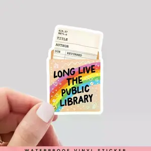Long Live the Public Library Sticker, Laptop Water Bottle Decal Sticker