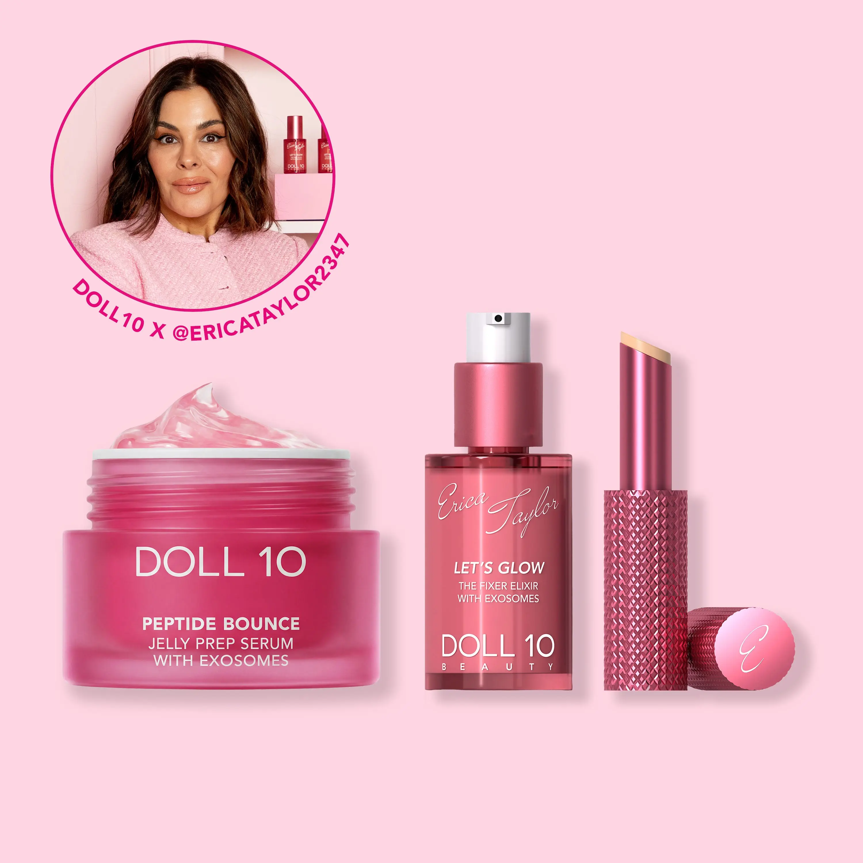 Doll 10 X Erica Taylor Prep & Glow Bundle | Jelly Prep Serum, Fixer Elixir, Eye Balm Doll 10 X Erica Taylor Prep & Glow Bundle | Jelly Prep Serum, Fixer Elixir, Eye Balm