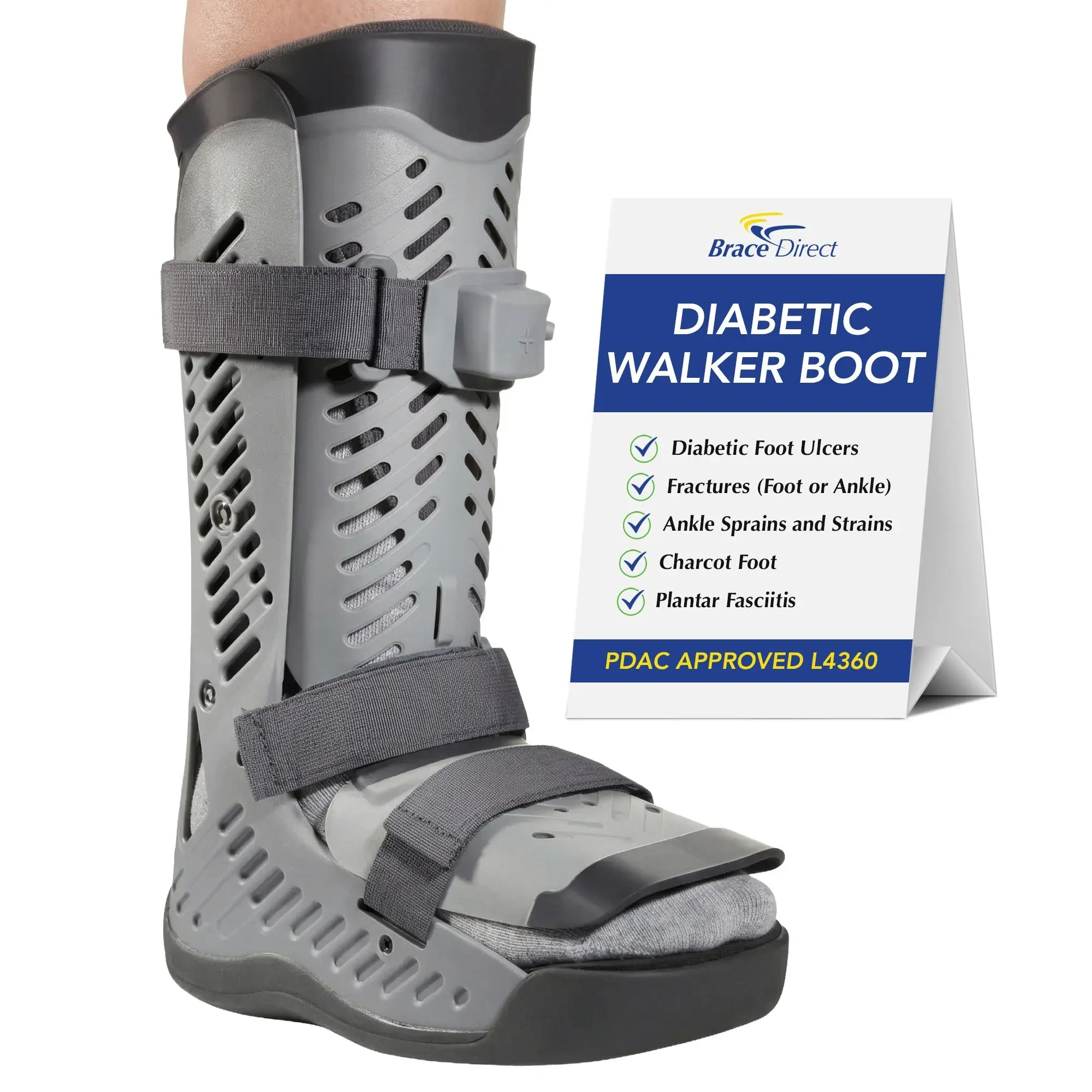 Ossur Rebound Diabetic Walker Boot For Foot Ulcers - Medical Walking Boot With Pressure Relief